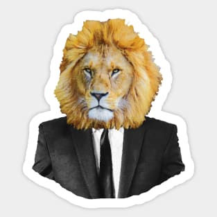 Lion portrait in black suit Sticker